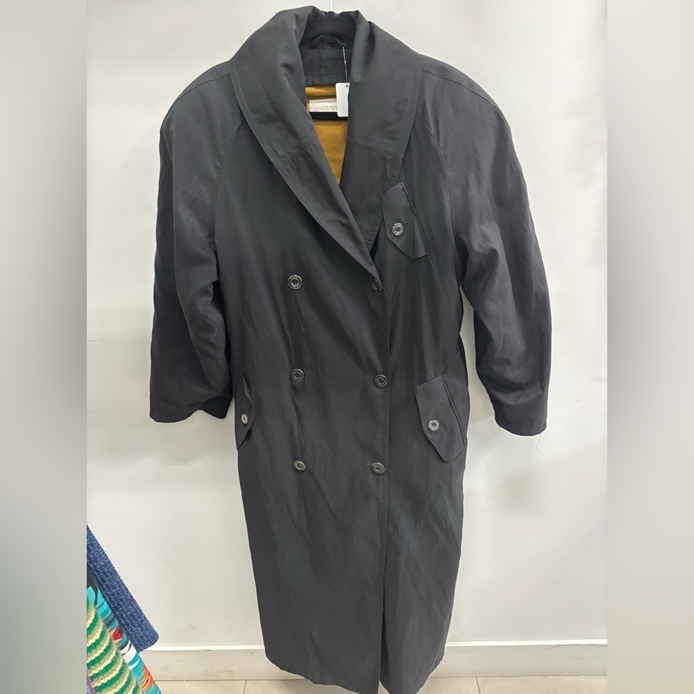 JONES NEW YORK Women's Black Trench Coat With Removable Inside Layer